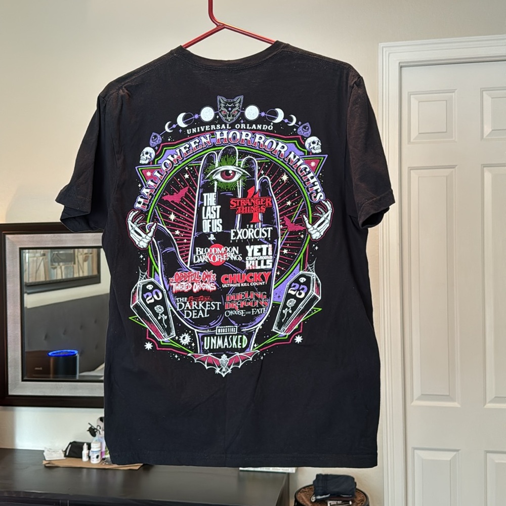 Halloween Horror Night Shirt Universal HHN 2023 Black T-Shirt Size Medium